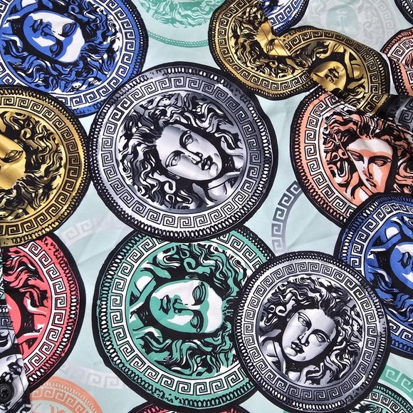 Red Ape | MCMXXXIII Medusa Coin Flip Button Down Mens Shirt - Plus SIZE 4x - Picture 15 of 16